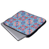 Falling Blue Cascading Floral Chirimen Laptopschutzhülle (Vorne Knopf)