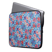 Falling Blue Cascading Floral Chirimen Laptopschutzhülle (Vorderseite Links)