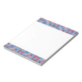 Falling Blue Cascading Floral Chirimen Notizblock (Rotiert)
