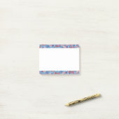 Falling Blue Cascading Floral Chirimen Post-it Klebezettel (Auf Schreibtisch)