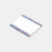 Falling Blue Cascading Floral Chirimen Post-it Klebezettel (angewinkelt)