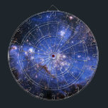 Falling Blue Embrionic Stars Dartscheibe<br><div class="desc">Embrionische Sterne in einer kleinen magellanischen Wolke,  im Milchweg. Von mir digital verbessert. Gutschrift an Nasa public domain. Klicken Sie auf 'Anpassen',  um Ihren eigenen personalisierten Text hinzuzufügen!</div>