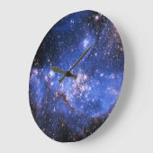 Falling Blue Embrionic Stars Große Wanduhr (Winkel)