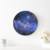 Falling Blue Embrionic Stars Große Wanduhr (Zuhause)