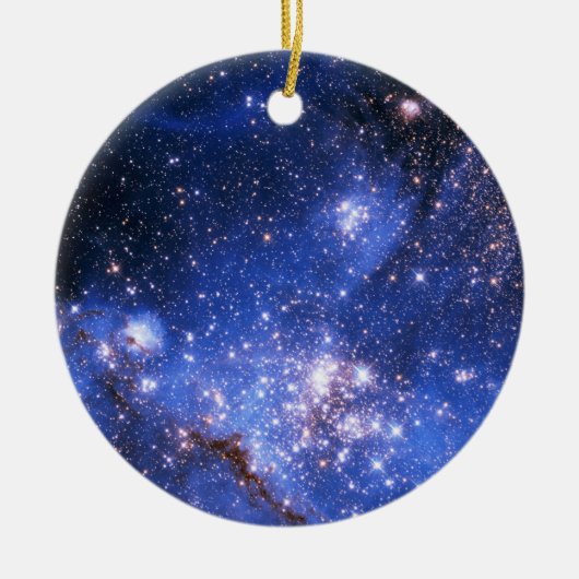 Falling Blue Embrionic Stars Keramikornament (Vorne)