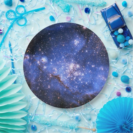 Falling Blue Embrionic Stars Pappteller (Party)