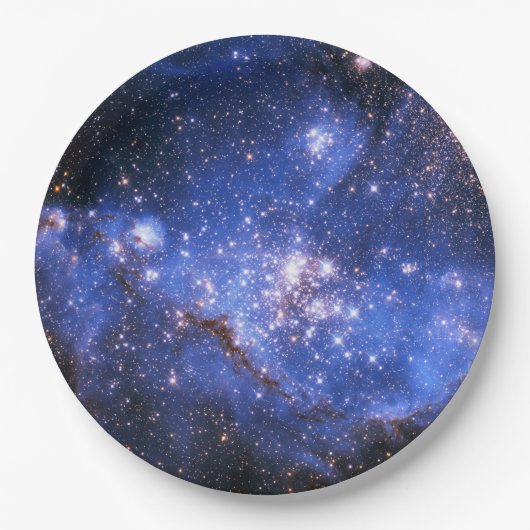 Falling Blue Embrionic Stars Pappteller (Vorderseite)