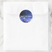 Falling Blue Embrionic Stars Runder Aufkleber (Tasche)