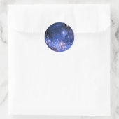 Falling Blue Embrionic Stars Runder Aufkleber (Tasche)