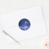 Falling Blue Embrionic Stars Runder Aufkleber (Umschlag)