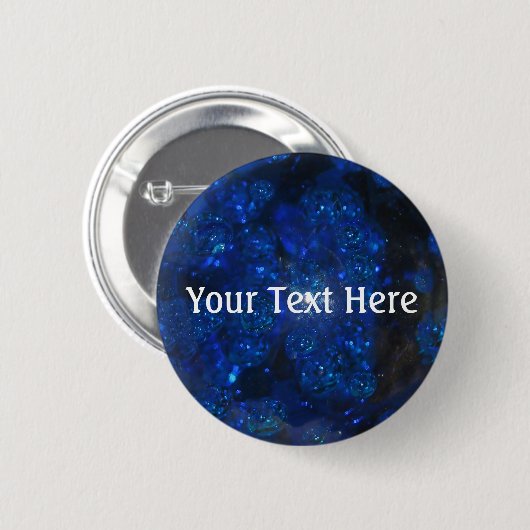 Falling Blue Glass Bubbles Button (Vorne & Hinten)