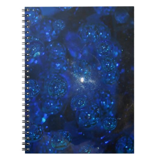 Falling Blue Glass Bubbles Notizblock (Vorderseite)