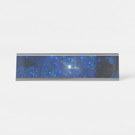 Falling Blue Glass Bubbles Schreibtischnamensplakette (Vorderseite )