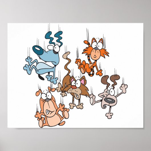 Falling Cats And Dogs Poster (Vorne)
