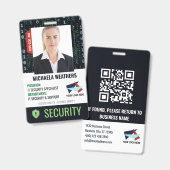 Falling Code Cyber Security Shield Mitarbeiter-ID Ausweis (Vorder- & Rückseite)