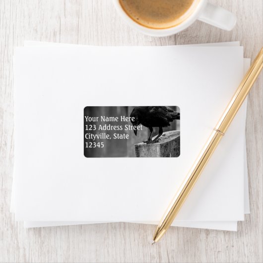 Falling Friedhof Crow Adressaufkleber (Insitu)