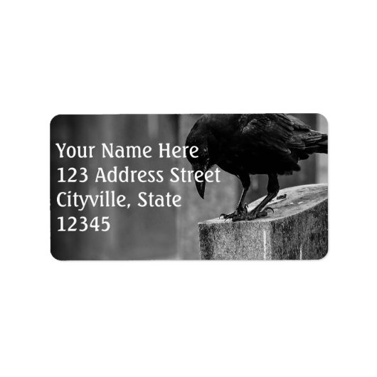 Falling Friedhof Crow Adressaufkleber (Vorne)