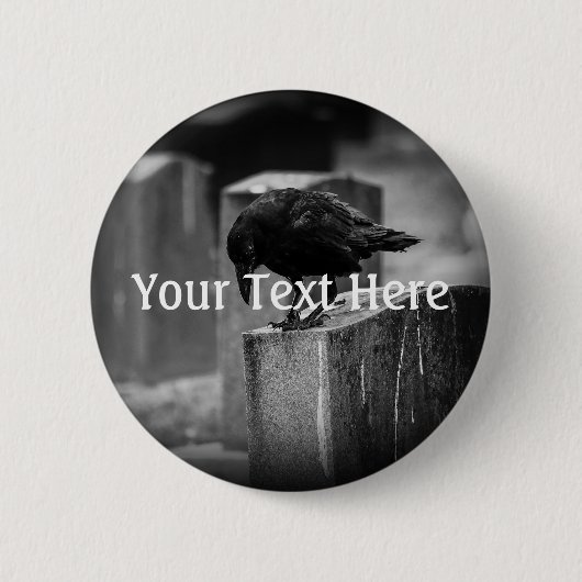 Falling Friedhof Crow Button (Vorderseite)