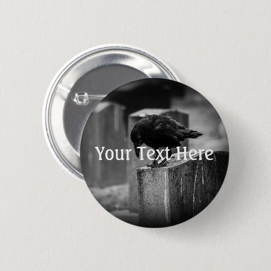 Falling Friedhof Crow Button (Vorne & Hinten)
