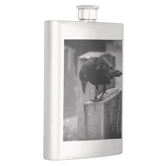 Falling Friedhof Crow Flachmann (Rechts)