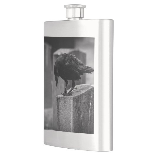 Falling Friedhof Crow Flachmann (Links)