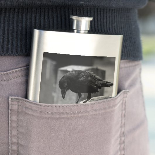 Falling Friedhof Crow Flachmann (Beispiel)