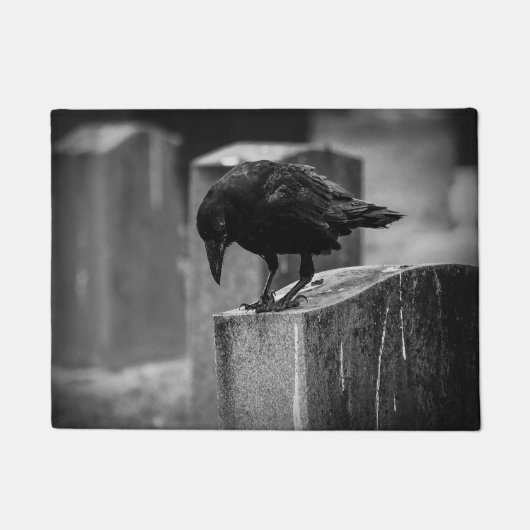 Falling Friedhof Crow Fußmatte (Vorderseite)