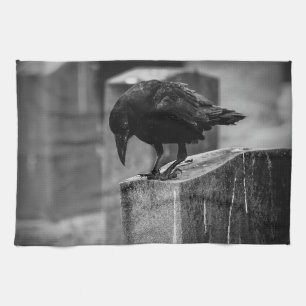 Falling Friedhof Crow Geschirrtuch