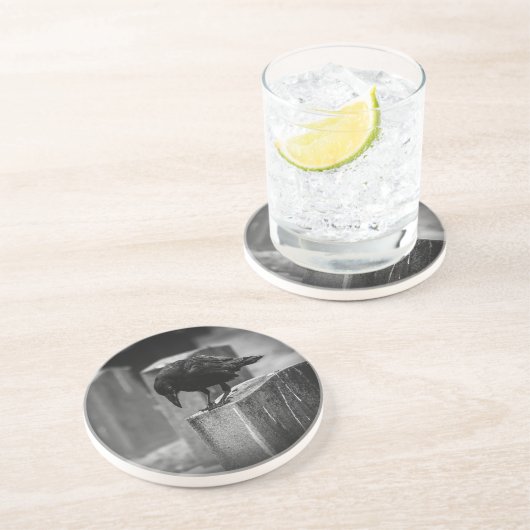 Falling Friedhof Crow Getränkeuntersetzer (Seite)