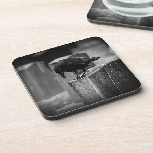 Falling Friedhof Crow Getränkeuntersetzer (Linke Seite)