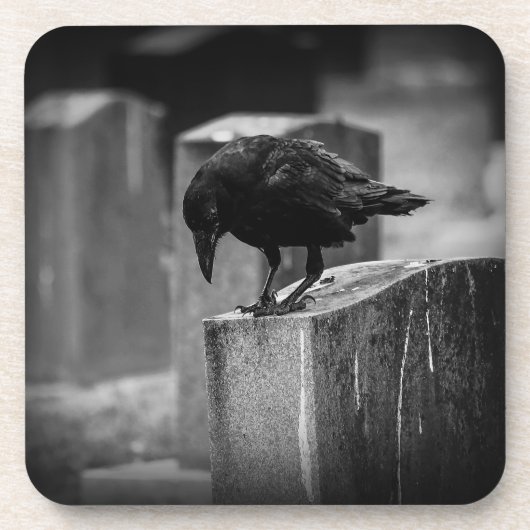 Falling Friedhof Crow Getränkeuntersetzer (Vorderseite)