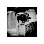 Falling Friedhof Crow Gummistempel (Prägung)