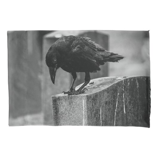 Falling Friedhof Crow Kissenbezug (Vorderseite)