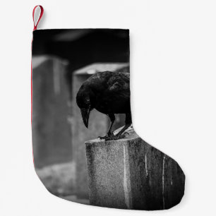 Falling Friedhof Crow Kleiner Weihnachtsstrumpf