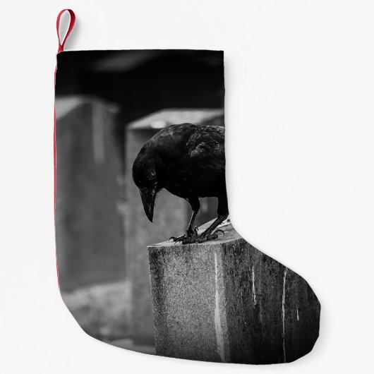 Falling Friedhof Crow Kleiner Weihnachtsstrumpf (Vorderseite)