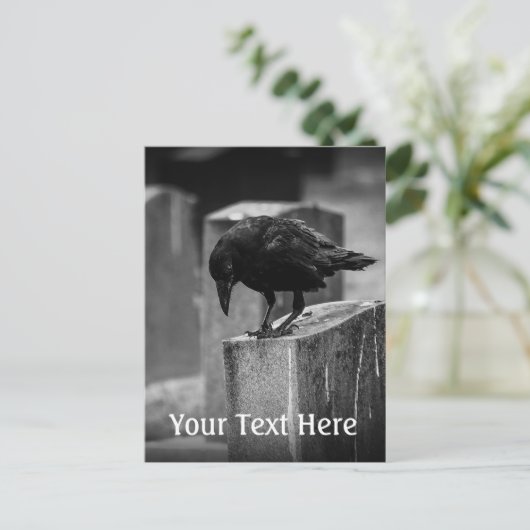 Falling Friedhof Crow Postkarte (Stehend Vorderseite)