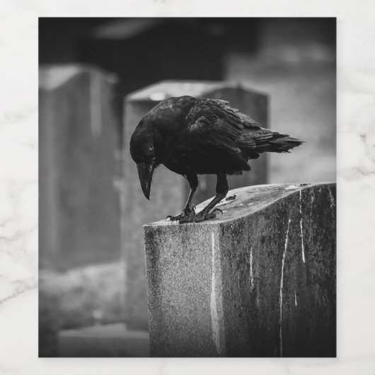 Falling Friedhof Crow Weinetikett (Einzelnes Label)