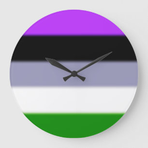 Falling Genderqueer Pride Flag Große Wanduhr