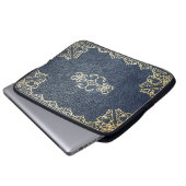 Falling Gilded Gold und Blue Book Laptopschutzhülle (Vorne Knopf)