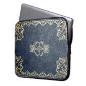 Falling Gilded Gold und Blue Book Laptopschutzhülle (Vorderseite Links)