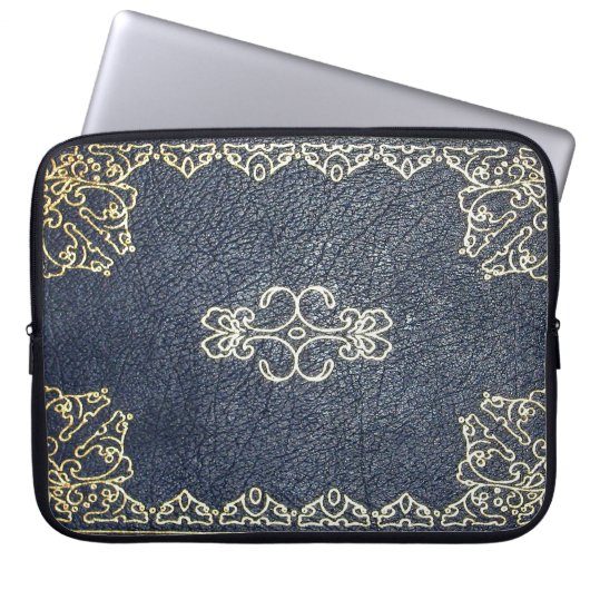 Falling Gilded Gold und Blue Book Laptopschutzhülle (Vorderseite)