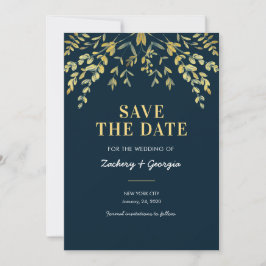 Falling Gold Blätter Save the Date Hochzeitskarten