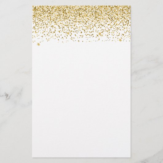 Falling Gold Glitzer Confetti Briefpapier (Vorderseite)