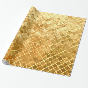 Falling Golden Checkerboard Geschenkpapier