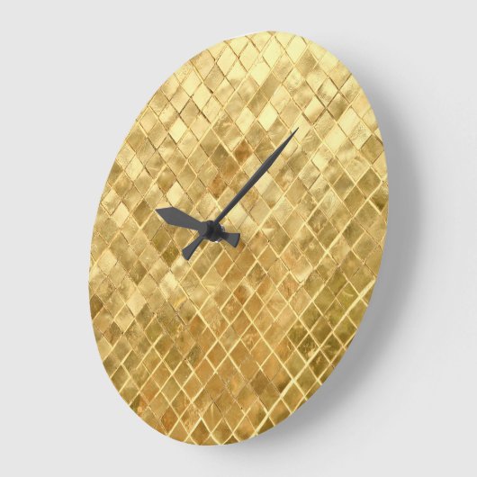 Falling Golden Checkerboard Große Wanduhr (Winkel)
