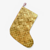 Falling Golden Checkerboard Kleiner Weihnachtsstrumpf (Vorderansicht (hängend))