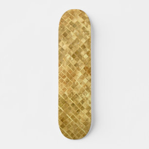 Falling Golden Checkerboard Skateboard