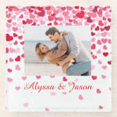 Falling Hearts Love  Glasuntersetzer (Vorderseite)