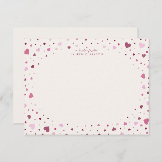 Falling Hearts Stationery Note Card Einladung (Vorne/Hinten)