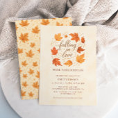 Falling In Love Fall Leaves Baby Shower Invitation Einladung